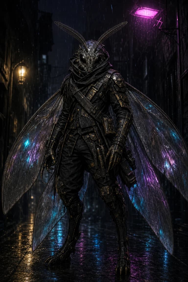 Neon Alley Moth card artwork